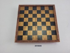 Gesellschaftsspiel Spiel Mühle Dame Holz-Brett Kasten 50er 60er 26x26cm #2510949