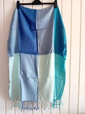 93) Damen Pashmina Schaltuch Schal grün-blau neu