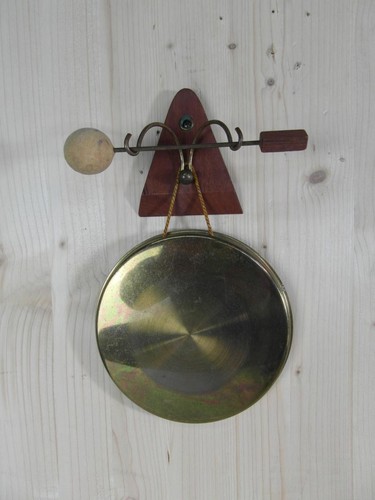 Wandgong messing teak - messing, vintage