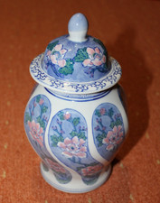 Deckelvase Vase mit Deckel Blumenmuster Erbstück