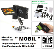 Mikroskop 500x Vergrößerung "MOBIL" SAFE 9754 mit 8x LED`s  3 Zoll Farbdisplay