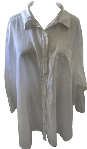 Linen blend hemdbluse - h&m,