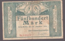 Zella-Mehlis, Stadt; 500 Mark vom 10. Oktober 1923