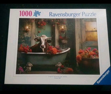Ravensburger Kuh in Badewanne