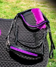 Anatomische Trense FSS HOT PINK GLITTER BLING FREEWAY Curve CUT AWAY Kopfschmuck