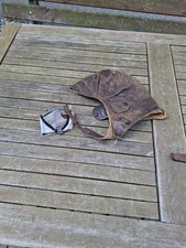 Fliegerhaube+ Fliegerbrille Schutzbrille Weltkrieg WWK 1 WWK 2 Luftwaffe?