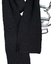 Schal, Wolle, schwarz, selbstgestrickt, 14 x 174 cm