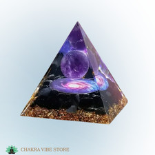 Amethyst Orgon Pyramide 5 cm – EMF  Energie Heilung Chakra Meditation Orgonit