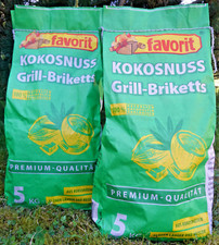 (2,38€/kg) 2x 5 kg favorit® Kokosnuss Grill Briketts Premium Qualität Grillkohle