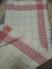 Tischdecke Mit Fransen 100 X 130 Altweiss/ Rosa