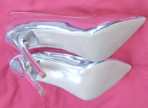 Damenschuhe sexy silberne high - damenschuhe,