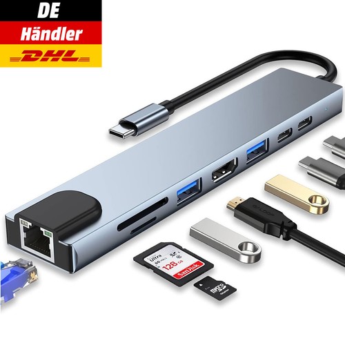 Usb hub 1 adapter 4k - 8-in-1,