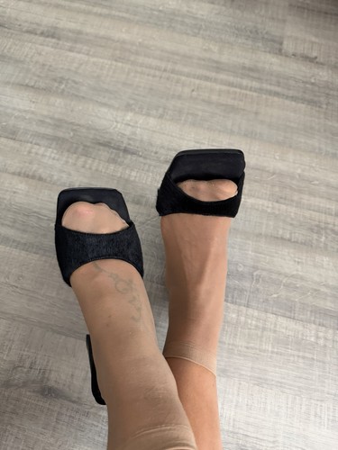 Sandalen mit fell und - fell,