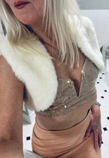 klassisch geschnittene Fellweste Fake Fur / Shrug