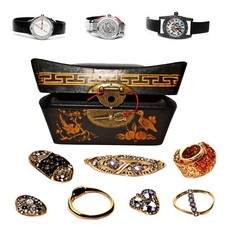 Schmuck Schatz Kasten Aufbewahrung Box Schatulle Holz Kiste Truhe Vintage