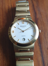 Uhr Armbanduhr - Schöne goldfarbene Regent mit Datumsanzeige