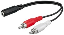 0,2 m Audio Kabeladapter Cinch Y-Kabel 3,5 mm Buchse zu 2 x Cinch Stecker 50092