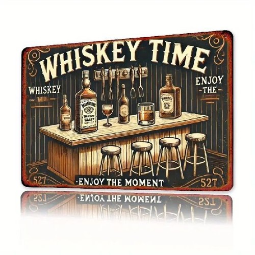 Blechschild whiskey time - whiskey,