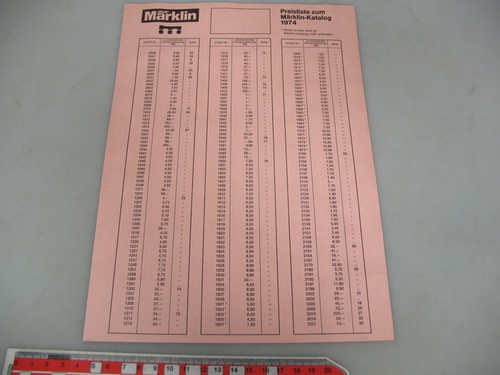 Märklin preisliste zum - preisliste,