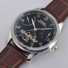 PARNIS Gangreserve-Anzeige 43mm Luxus Herren Automatische Armbanduhren Uhren
