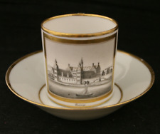 Museale Empire Biedermeier Ansichtentasse  " Schloß Coswig "  Gotha um 1810