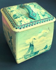 Uralte Haribo Lakritz Blechdose, 1920er Jahre?, Holland-Motiv, Art Deko-Griff