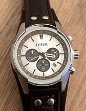 Fossil Coachman Chronograph CH-2565 Edelstahlgehäuse braunes Lederarmband, gut