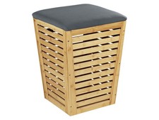 Wenko Bad und Wohnhocker »Bambus«, mit Sitzpolster (natur/anthrazit) - B-Ware