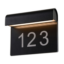 Lucide Hausnummernleuchte LED Außenlampe Thesi schwarz Energiesparend Lampe Spot