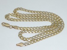 333 Gold 8K Gelbgold Weißgold Halskette 15,53 g Panzerkette 55 cm Kette 9579