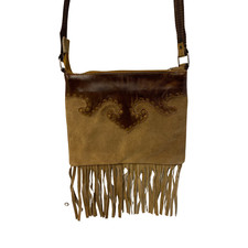 Leder Fransentasche Perlen