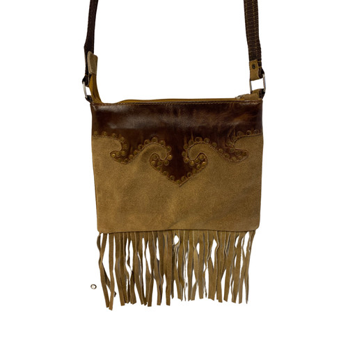 Leder fransentasche perlen - leder,