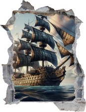 Wandtattoo Piratenschiff Kinder - verschiedene Rahmentypen DW000195