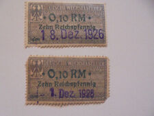Deutsche Wechselsteuer Stempelmarke Dezember 1926, 0,10 RM zehn Reichspfennig