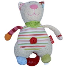 Sigikid Frottee-Katze, bunt Spieluhr 22cm Gebraucht Katze