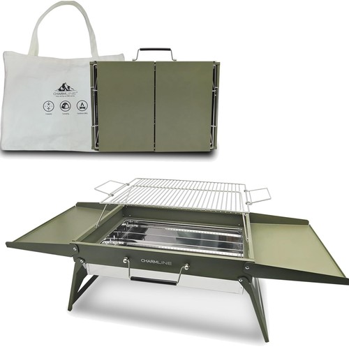 Tragbarer holzkohlegrill grün - tragbarer,