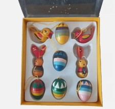 Osterdeko Holz Eier Hasen handbemalt Vintage