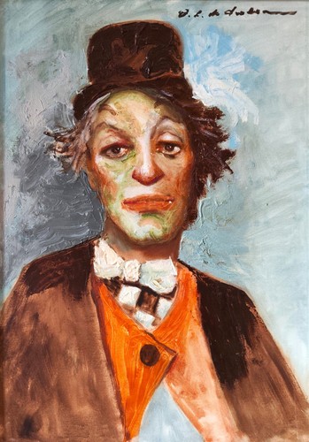 Porträt clown gemalde ölbild - porträt,
