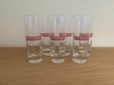 6 Gläser * PERNOD *  mit Logo rot-weiss  2 cl  4 cl  - 16,5  cm H  - TOP