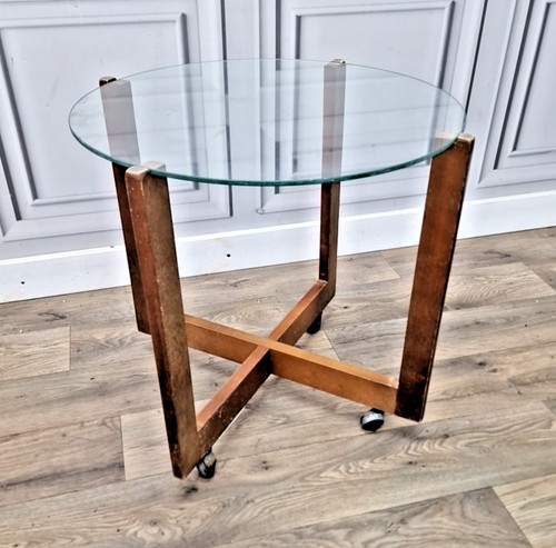 Vintage glas beistelltisch - glas,