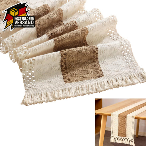 Boho tischläufer mit quasten - boho,
