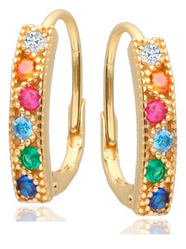 Creolen gold bunte zirkonia - bunte,