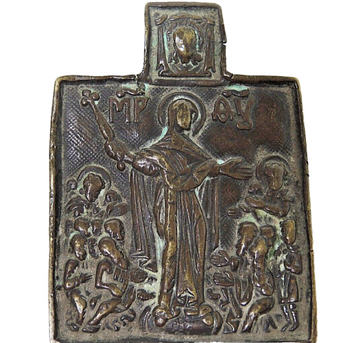 Antike russische bronze ikone - antike,