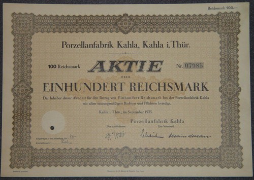 Porzellanfabrik kahla 1935 100 - 1935,