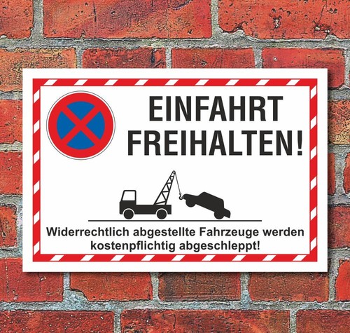 Schild parkverbot halteverbot - parkverbot,