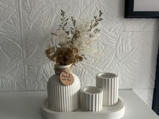 Deko Set Handarbeit, Vase mit