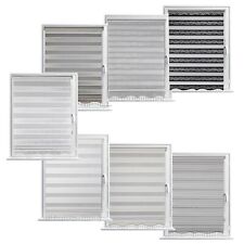 Doppelrollo Klemmfix Rollo ohne Bohren Weiß Silber mit Muster & Perlen