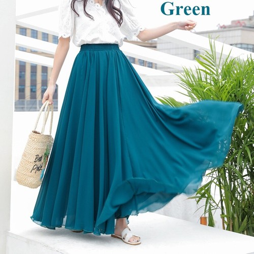 Damen chiffon maxi swing - chiffon,