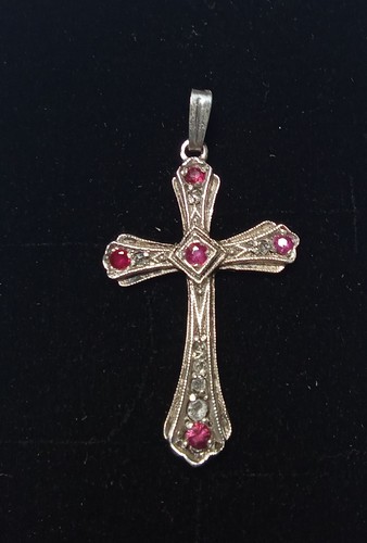 Silber kreuz anhänger mit - silber, 7