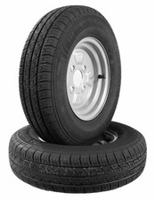 2x Rad 145/80R10 PKW Anhängerrad Trailer 145R10, 145/10 LK 4x100 Felge 3,50x10